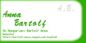 anna bartolf business card